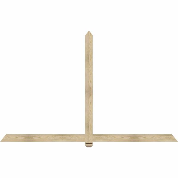 Ekena Millwork Eugene Rough Sawn Timber Gable Bracket, Douglas Fir, 96"W x 60"H x 2"D x 4"F, 15/12 Pitch GBW096X60X0204EUG00RDF - main